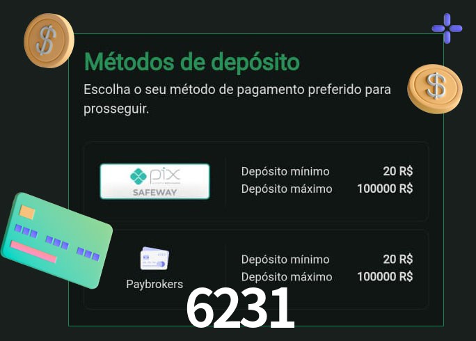 O cassino 6231 oferece uma grande variedade de métodos de pagamento